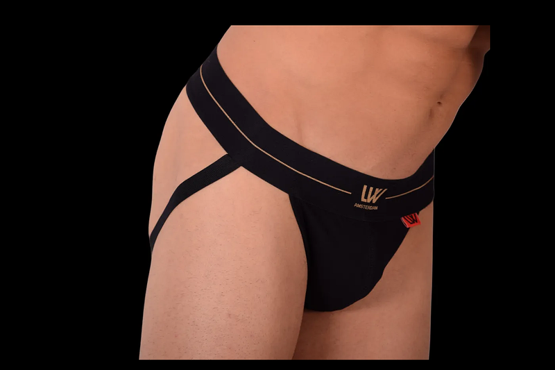 LVW AMSTERDAM Gold Jockstrap Smooth Italian Cotton Jock Black GLV101 17