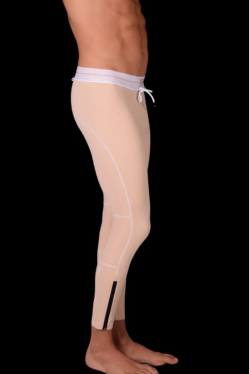 LVW AMSTERDAM Gold zippered Sports Leggings Nude 18