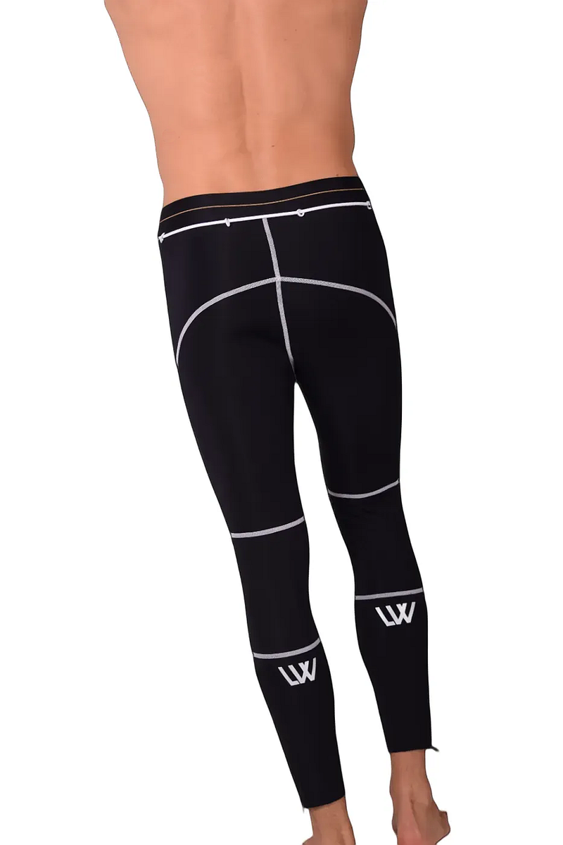 LVW AMSTERDAM Gold Legging Smooth Zippered Sports Leggings Black 18