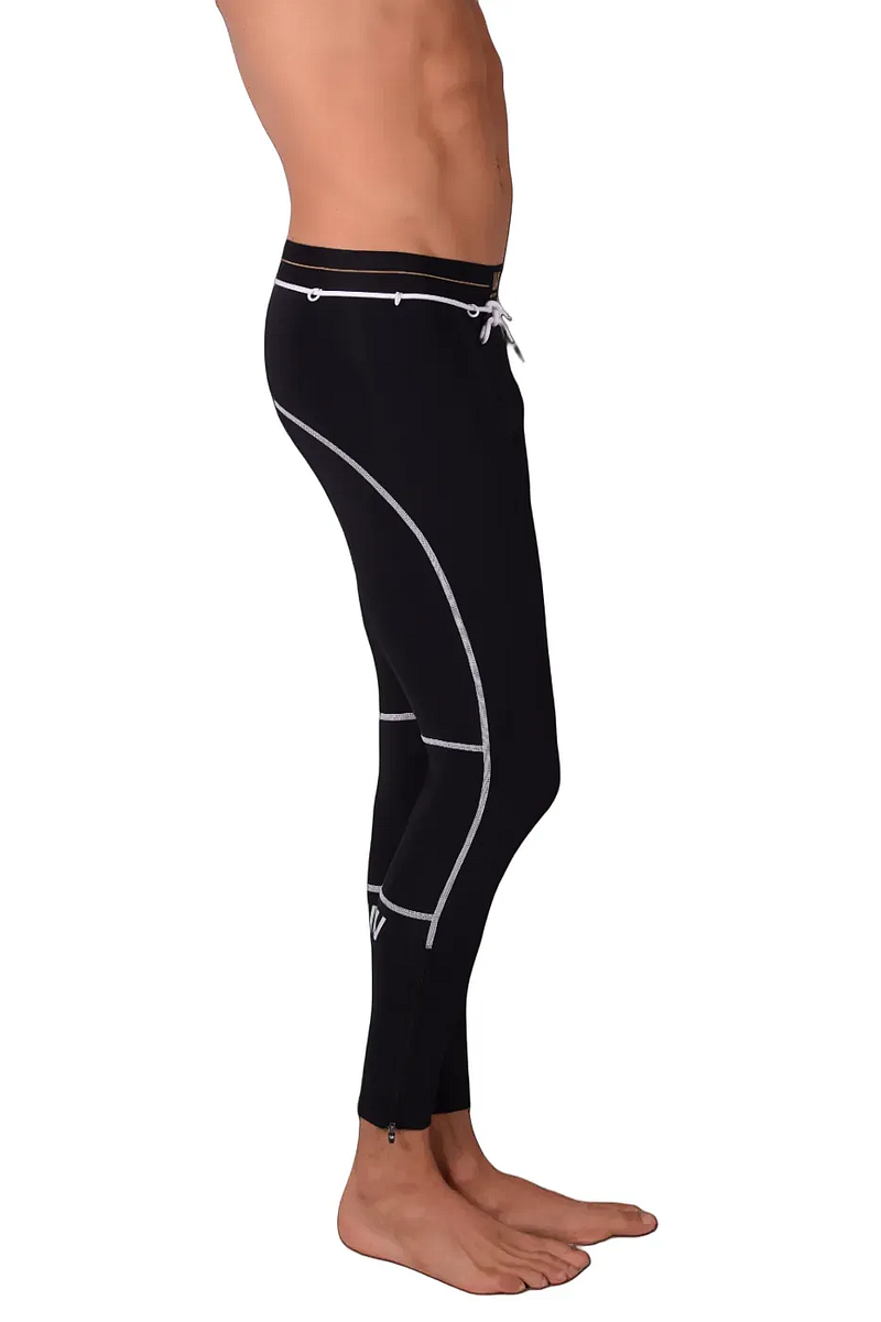 LVW AMSTERDAM Gold Legging Smooth Zippered Sports Leggings Black 18
