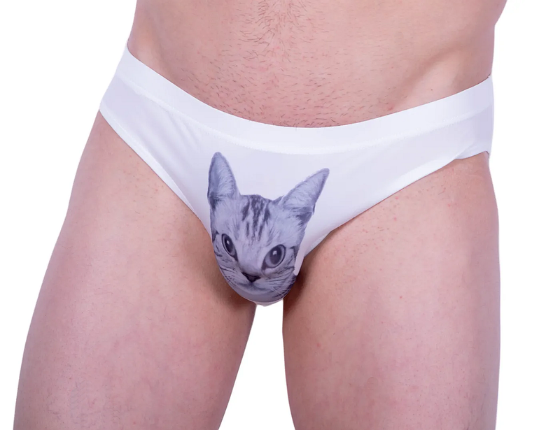 SMALL JJ MALIBU Kitty Cat Brief So Cute Brief Miaw Print 3