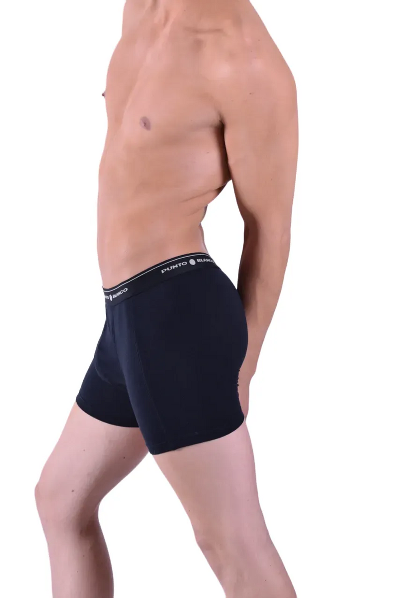 Punto Blanco Boxer Anatomic Comfy Cotton Open Fly Black 3393 24