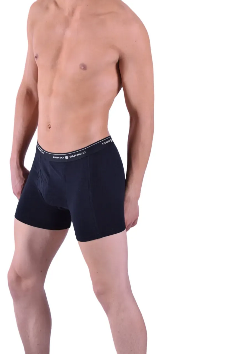 Punto Blanco Boxer Anatomic Comfy Cotton Open Fly Black 3393 24