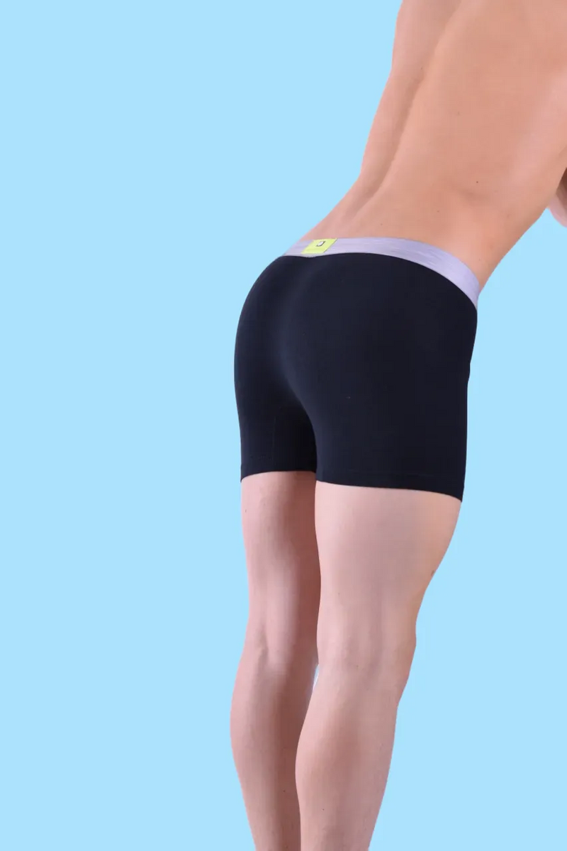 Large Punto Blanco Boxer Seeking Cotton Long Comfy Boxers Black & Neon 3458 26