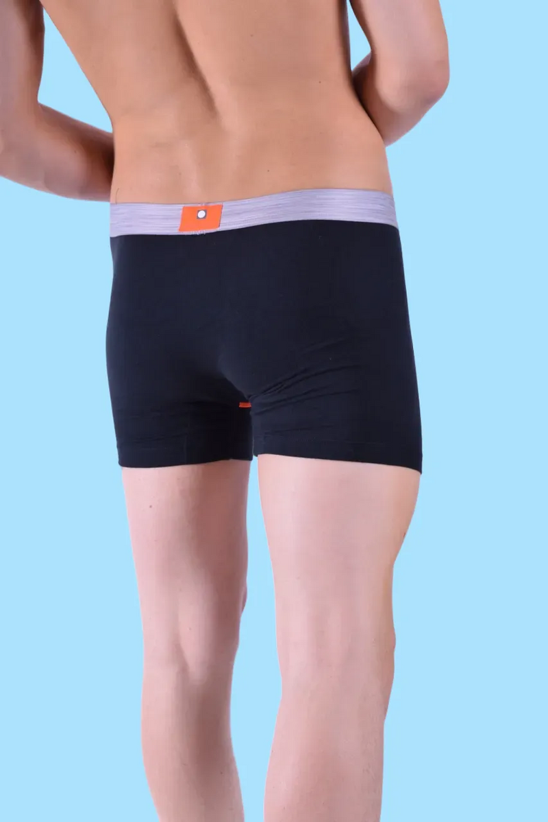 Punto Blanco Boxer Seeking Cotton Long Comfy Boxers Black-Orange 3458 27