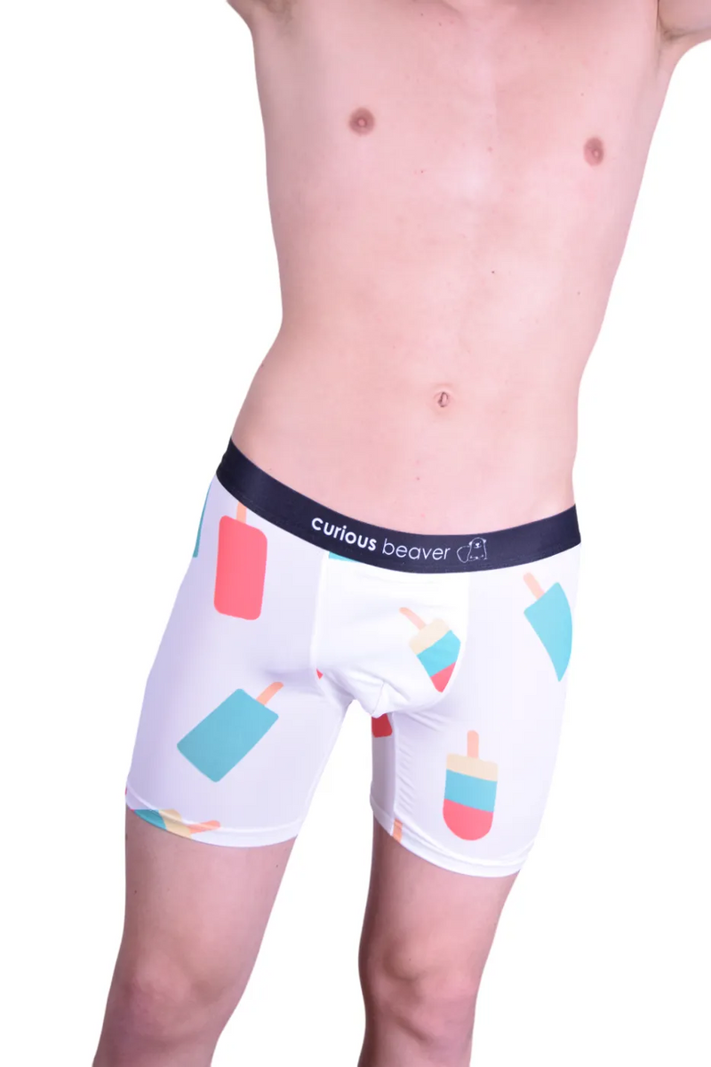 SMALL JJ Malibu Trunk Boxer Brief POPSICLE Boxers Funny Pops Curious Beaver