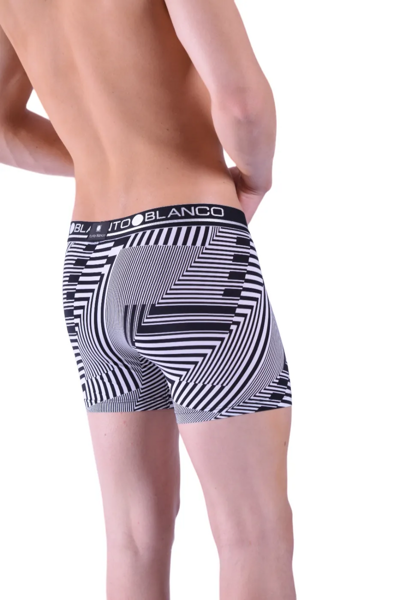 Punto Blanco Boxer Lycra Comfort Long Boxers Black And White Zebra 3315 2
