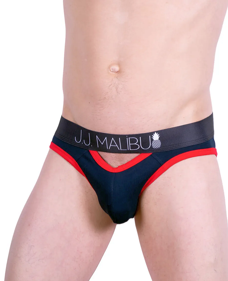 Large JJ Malibu Brief Peep show Sexy Space Blue Open Back Briefs 2