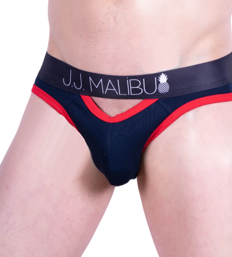 Large JJ Malibu Brief Peep show Sexy Space Blue Open Back Briefs 2