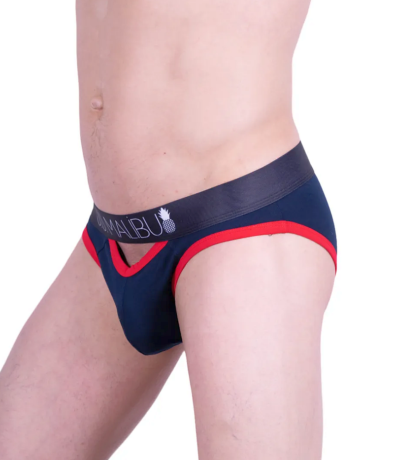 Large JJ Malibu Brief Peep show Sexy Space Blue Open Back Briefs 2