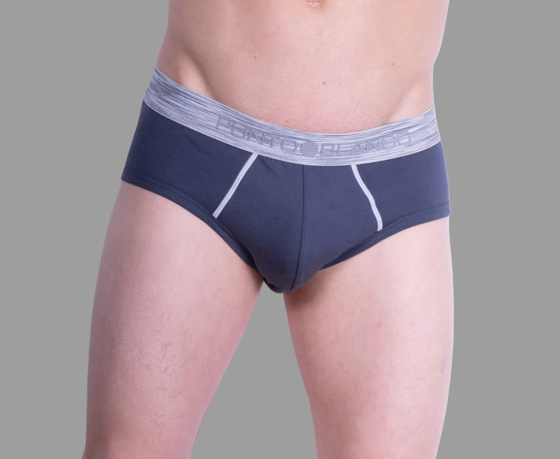 MEDIUM Punto Blanco Brief Sporty Slip Cotton Comfy Slip Charcoal 3420 21