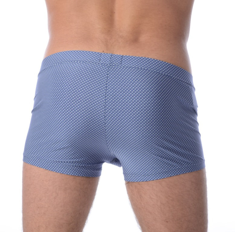 Large HOM H01 Boxer Polyamide Elastane Triangle Blue 1