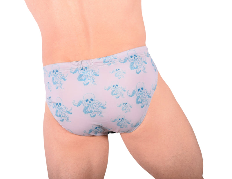XS SMU Briefs Octopuss SKULLS Peekaboo Removable Leather Pouch H2
