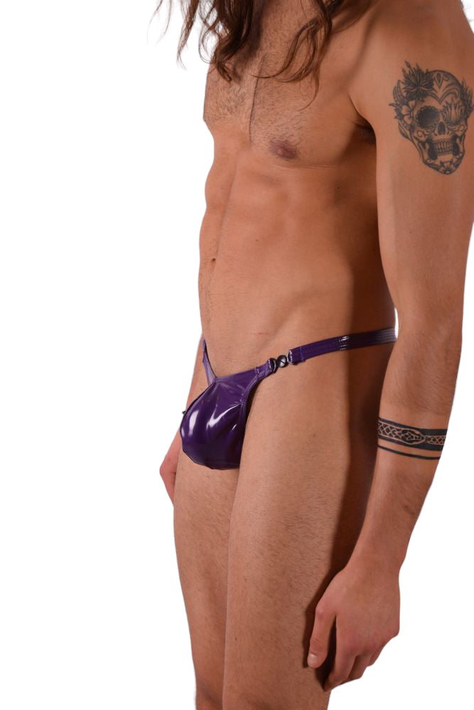 Small SMU Mens Detachable Vinyl Thong Purple 33452 MX11