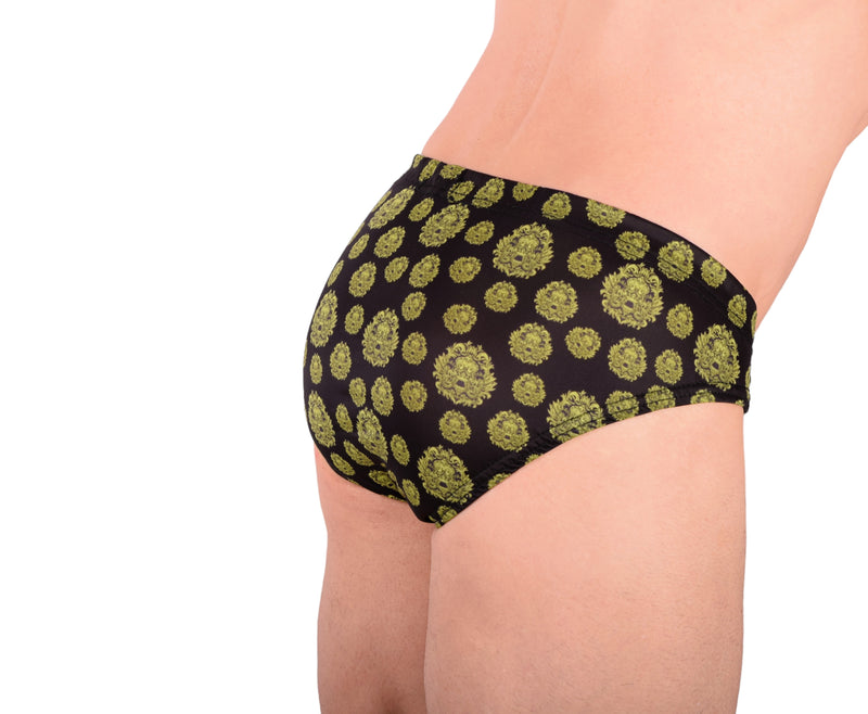 XS SMU King SKULLS Peekaboo Removable Leather Pouch Brief H2