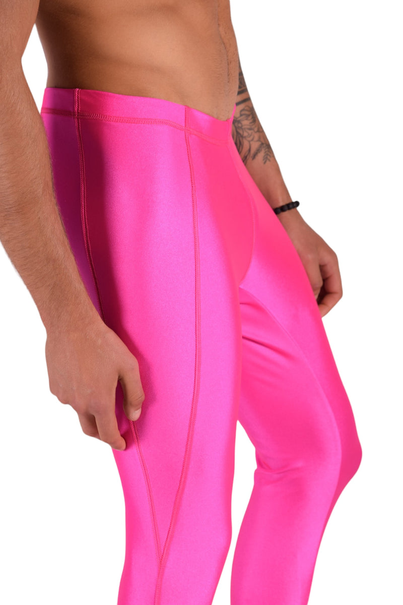 SMU Mens Shiny Pink Legging Tight-Fit S/M 12557 MX8