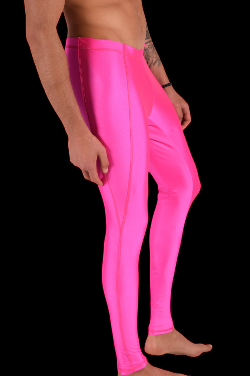 SMU Mens Shiny Pink Legging Tight-Fit S/M 12557 MX8
