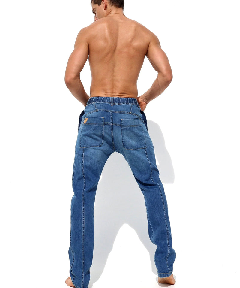 RUFSKIN Slim-Fit Straight Leg Stretch Denim Jeans Saddle Light Distressed