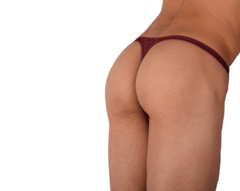 S/M SMU Mens Underwear Thong Sheer Red 33338 MX11