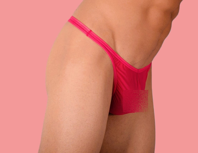 XS/S SMU Mens Super Soft Sheer Coral Thong 33399 MX11