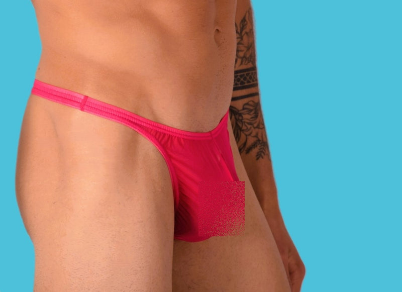 XS/S SMU Mens Super Soft Sheer Coral Thong 33399 MX11