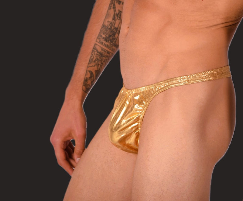 XS/S SMU Mens Hot Gold Flash Thong 33400 MX11