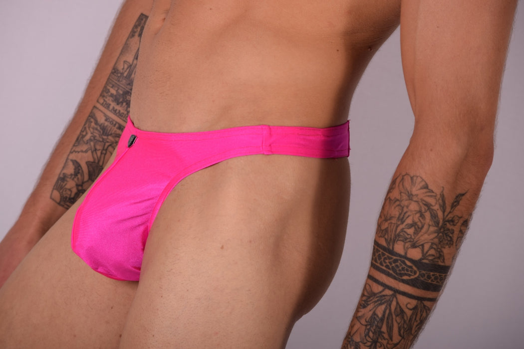 S/M SMU Mens Silky Swim Thong Pink 33425 MX11