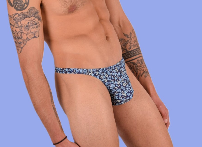 XS/S SMU Mens Flash Thong Flower Print 33458 MX11