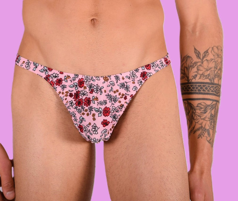 XS/S SMU Mens Flash Thong Flower Print 33459 MX11