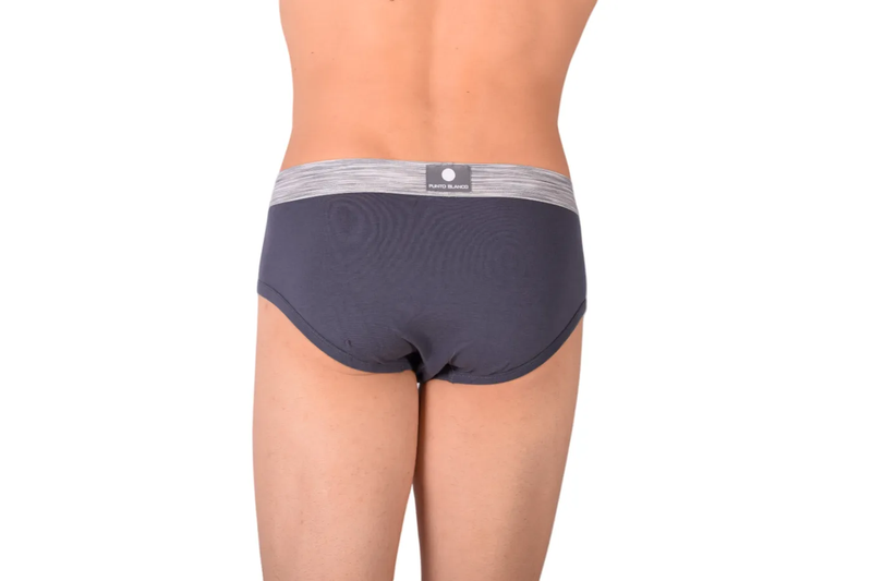 MEDIUM Punto Blanco Brief Sporty Slip Cotton Comfy Slip Charcoal 3420 21