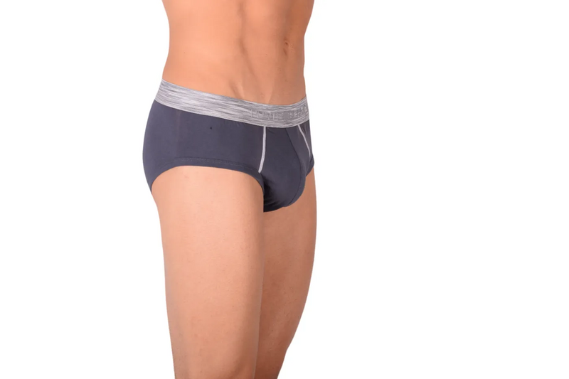 MEDIUM Punto Blanco Brief Sporty Slip Cotton Comfy Slip Charcoal 3420 21