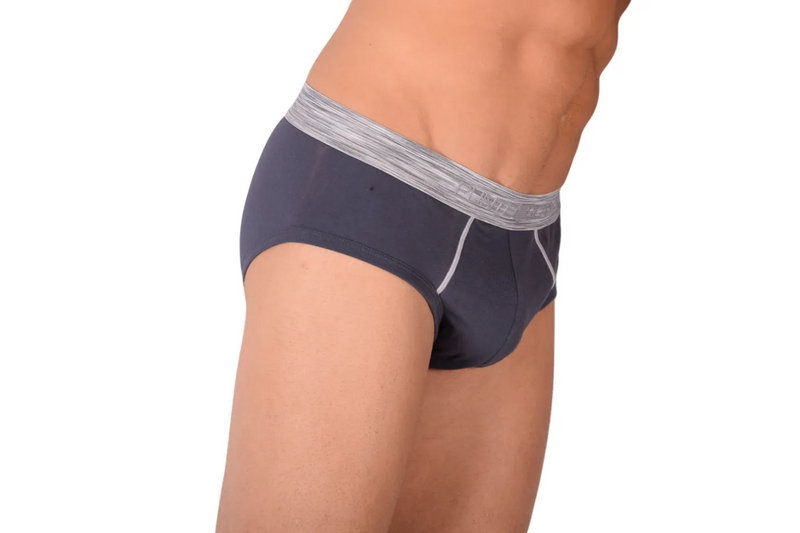 MEDIUM Punto Blanco Brief Sporty Slip Cotton Comfy Slip Charcoal 3420 21