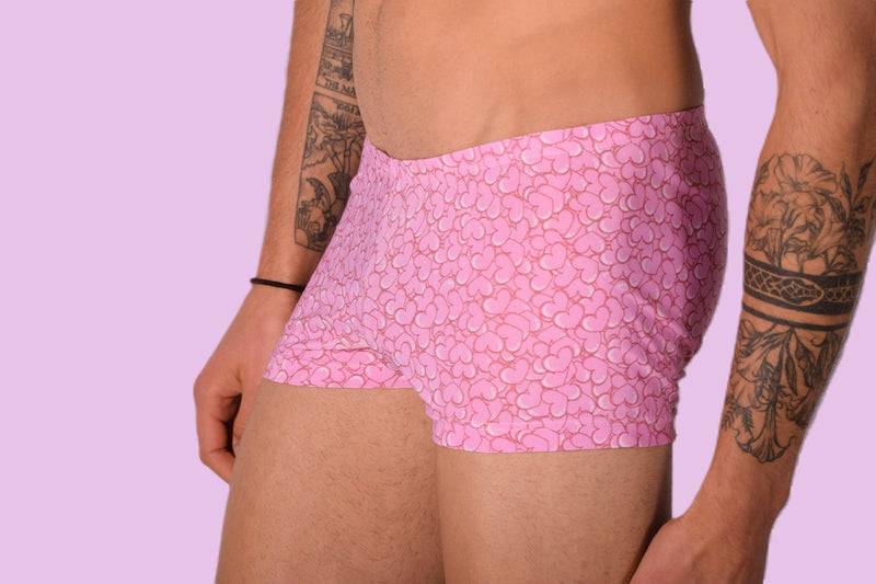 XS/S SMU Mens Hipster Pink Hearts 43109 MX12