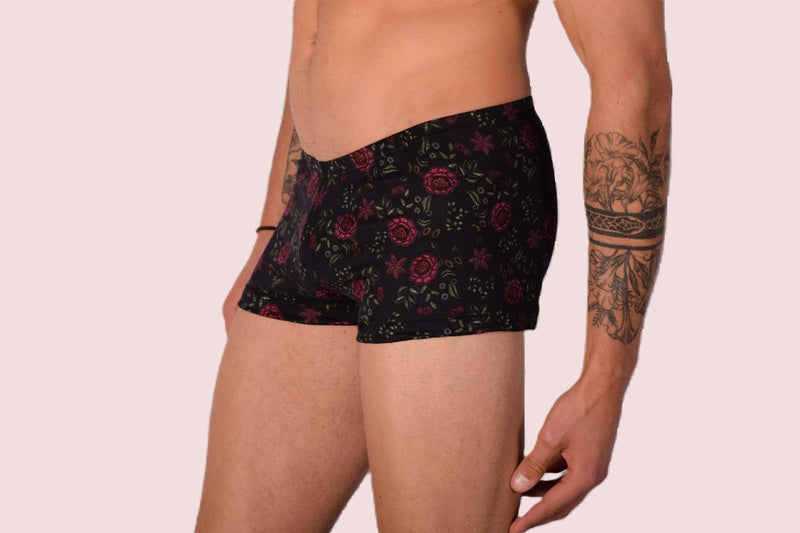 XS/S SMU Mens Hipster Underwear Black Roses 43111 MX12