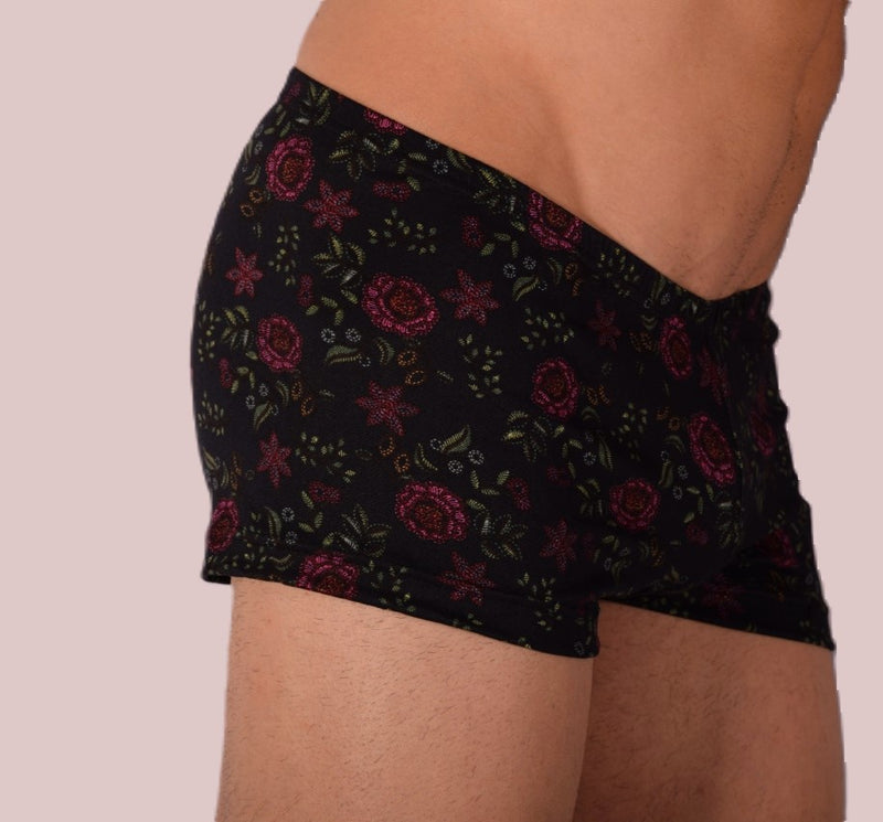 XS/S SMU Mens Hipster Underwear Black Roses 43111 MX12