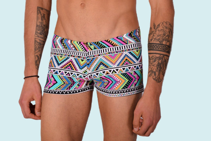 XS/S SMU Mens Swim Hipster Underwear Abstract 43122 MX12