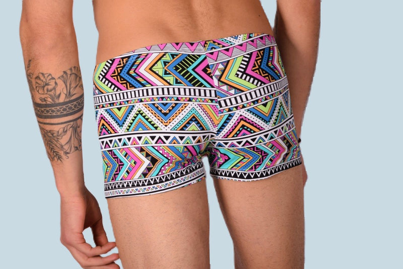 XS/S SMU Mens Swim Hipster Underwear Abstract 43122 MX12