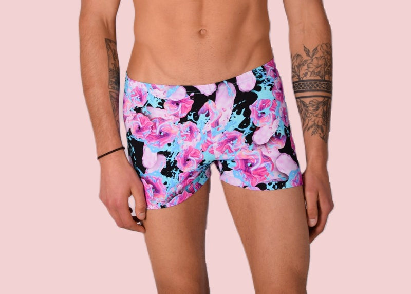 XS/S SMU Mens Swim Hipster Underwear ROSES 43127 MX12