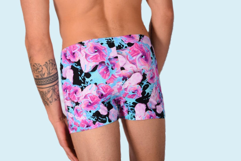 XS/S SMU Mens Swim Hipster Underwear ROSES 43127 MX12