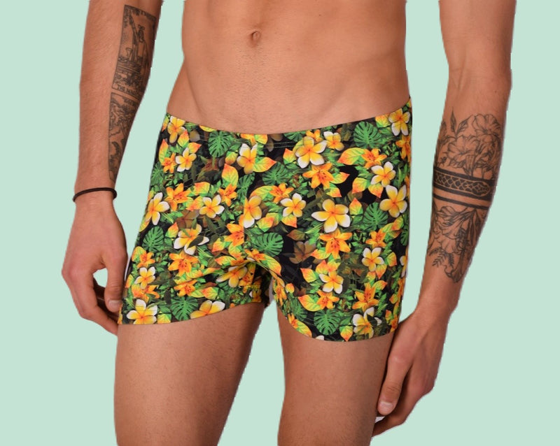 XS/S SMU Mens Swim Hipster Underwear FLOWERS 43130 MX12
