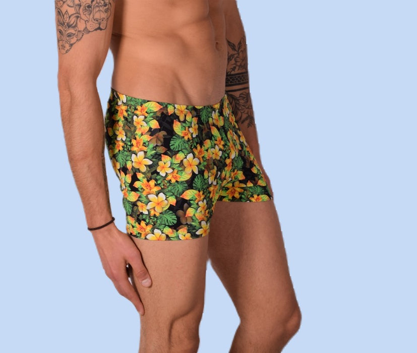 XS/S SMU Mens Swim Hipster Underwear FLOWERS 43130 MX12
