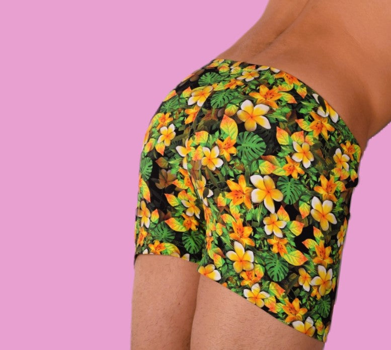 XS/S SMU Mens Swim Hipster Underwear FLOWERS 43130 MX12