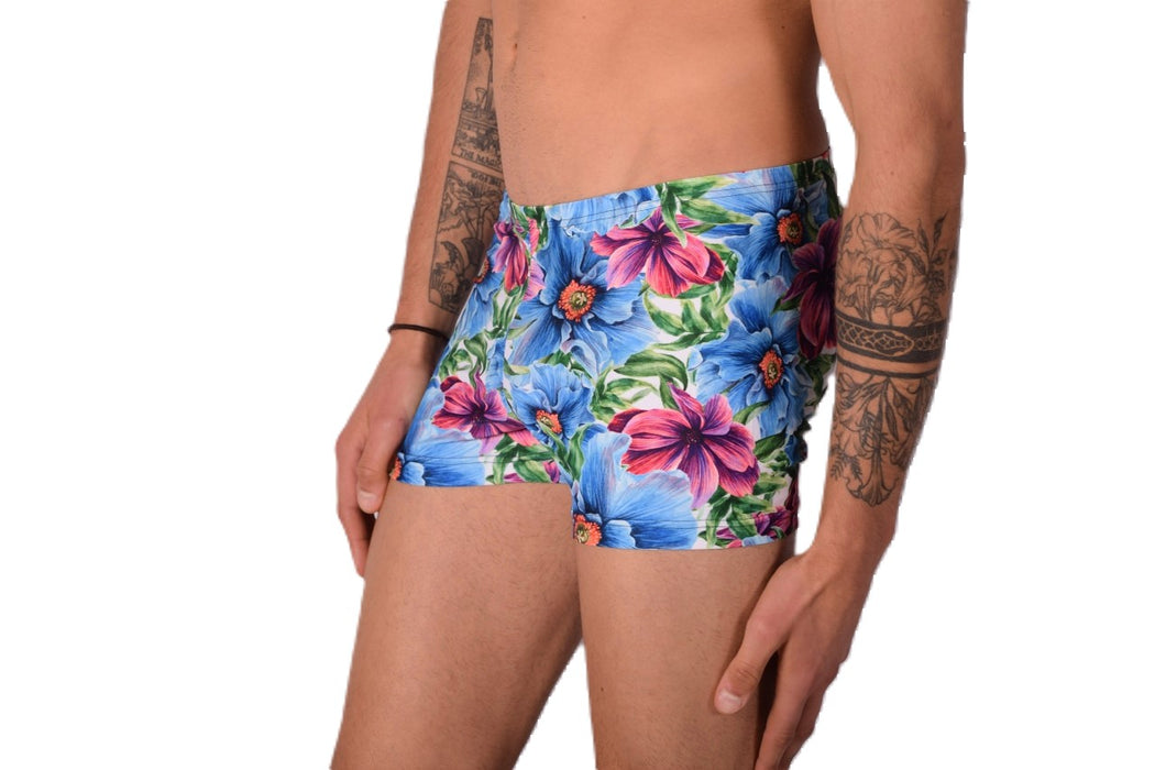 2XS/S SMU Mens Swim Hipster Underwear Flowers 43137 MX12