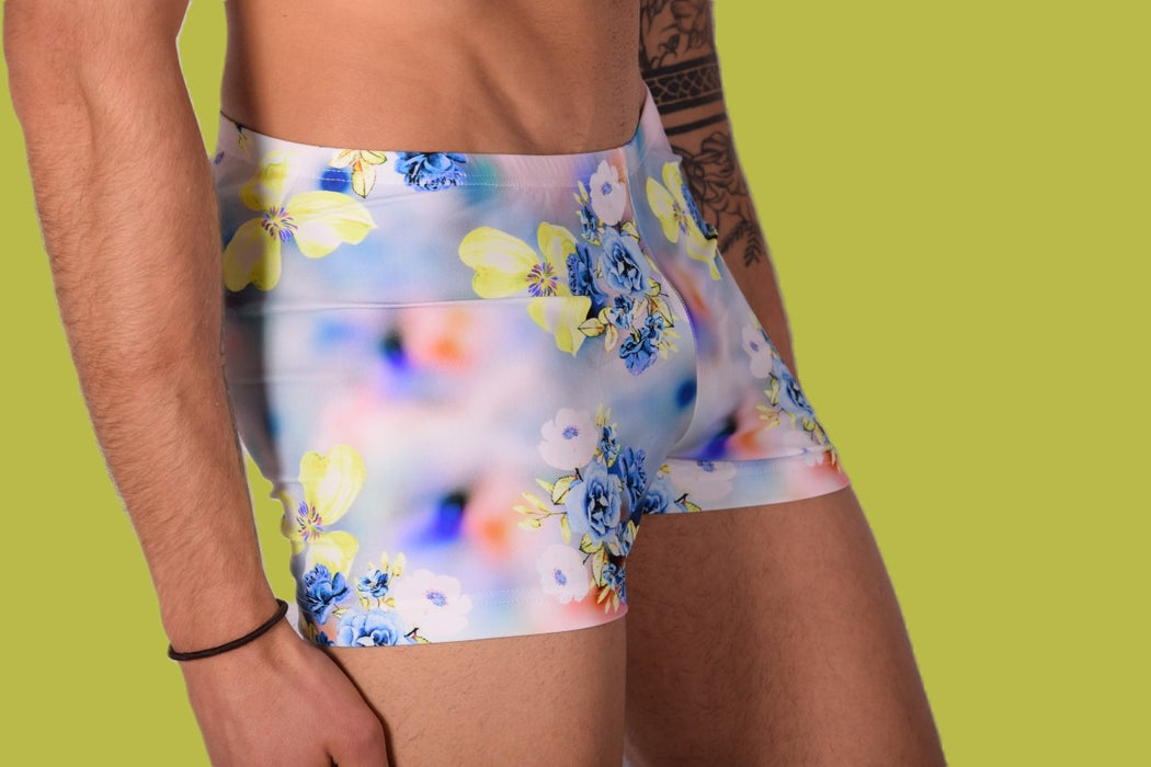 XS/S SMU Mens Swim Hipster Underwear Flowers 43139 MX12