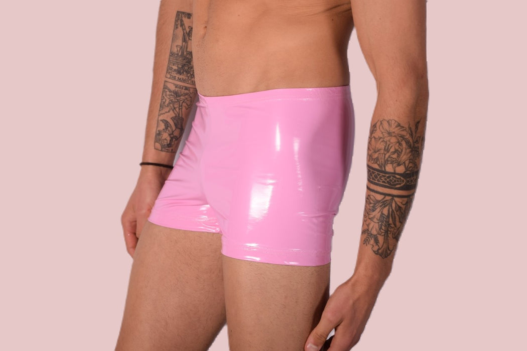 XS/S SMU Mens Faux Leather Look Hipster Underwear Barbie Pink 43150 MX12