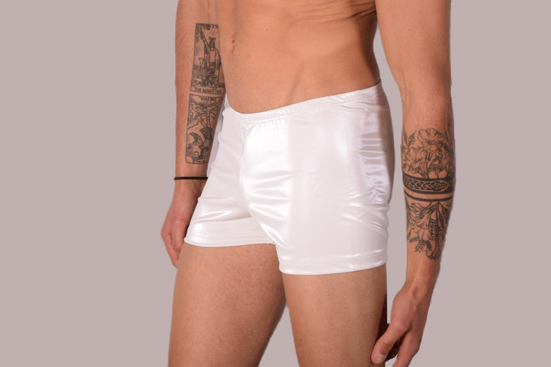 XS/S SMU Mens Faux Leather Look  Hipster Underwear Snow White 43154 MX12