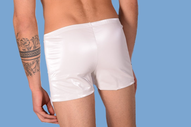 XS/S SMU Mens Faux Leather Look  Hipster Underwear Snow White 43154 MX12