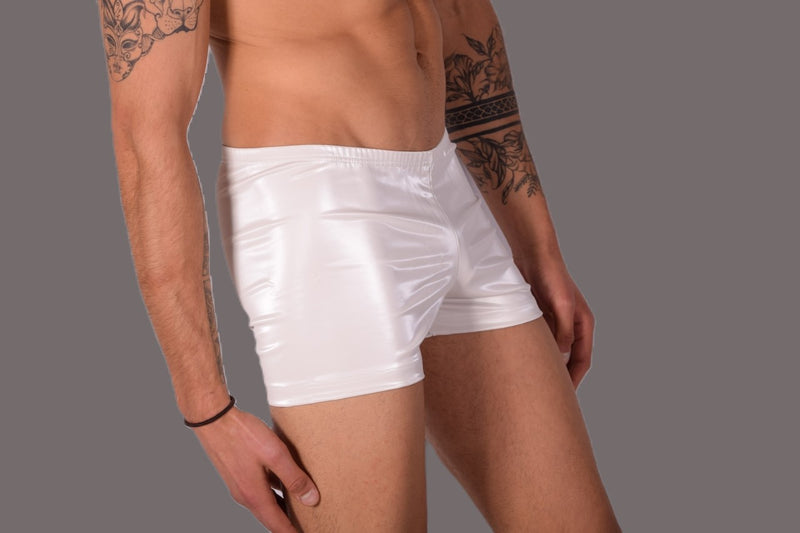 XS/S SMU Mens Faux Leather Look  Hipster Underwear Snow White 43154 MX12