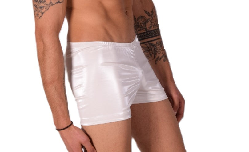 XS/S SMU Mens Faux Leather Look  Hipster Underwear Snow White 43154 MX12