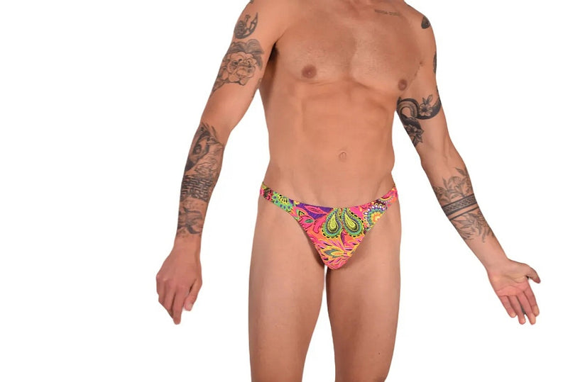 Large Vuthy Multicolor Design Thongs Swimwear LT1 9914